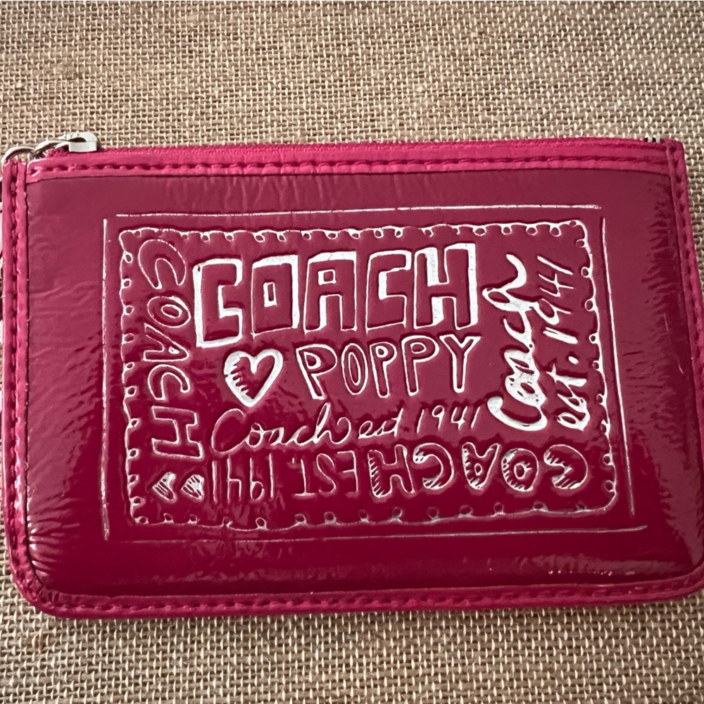 Coach Poppy Mini Zip Card Case with Key Ring